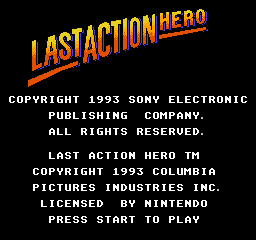 Last Action Hero title screen for NES